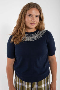 Danesilver Sweater Tee Dk Navy/Chalk