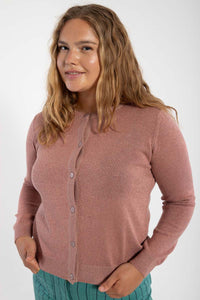 Danesaga Glitter Cardigan Rose Beige