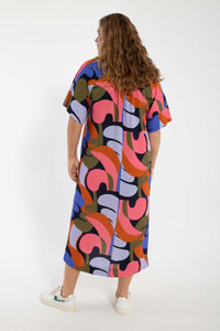 Danehostess Viscose Dress Dk Navy TROPS