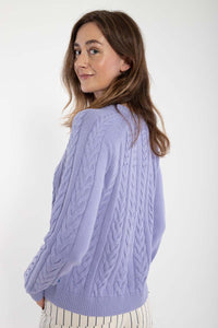 Danetwister Cable Sweater Purple