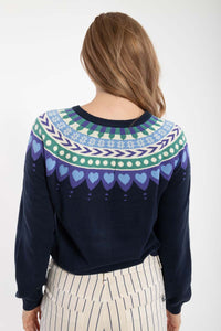 Danesweetheart Cotton Knit Cardigan Dk Navy