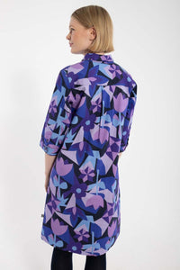 Danecarnation Poplin Stretch Dress Dk Navy GEOFLEUR