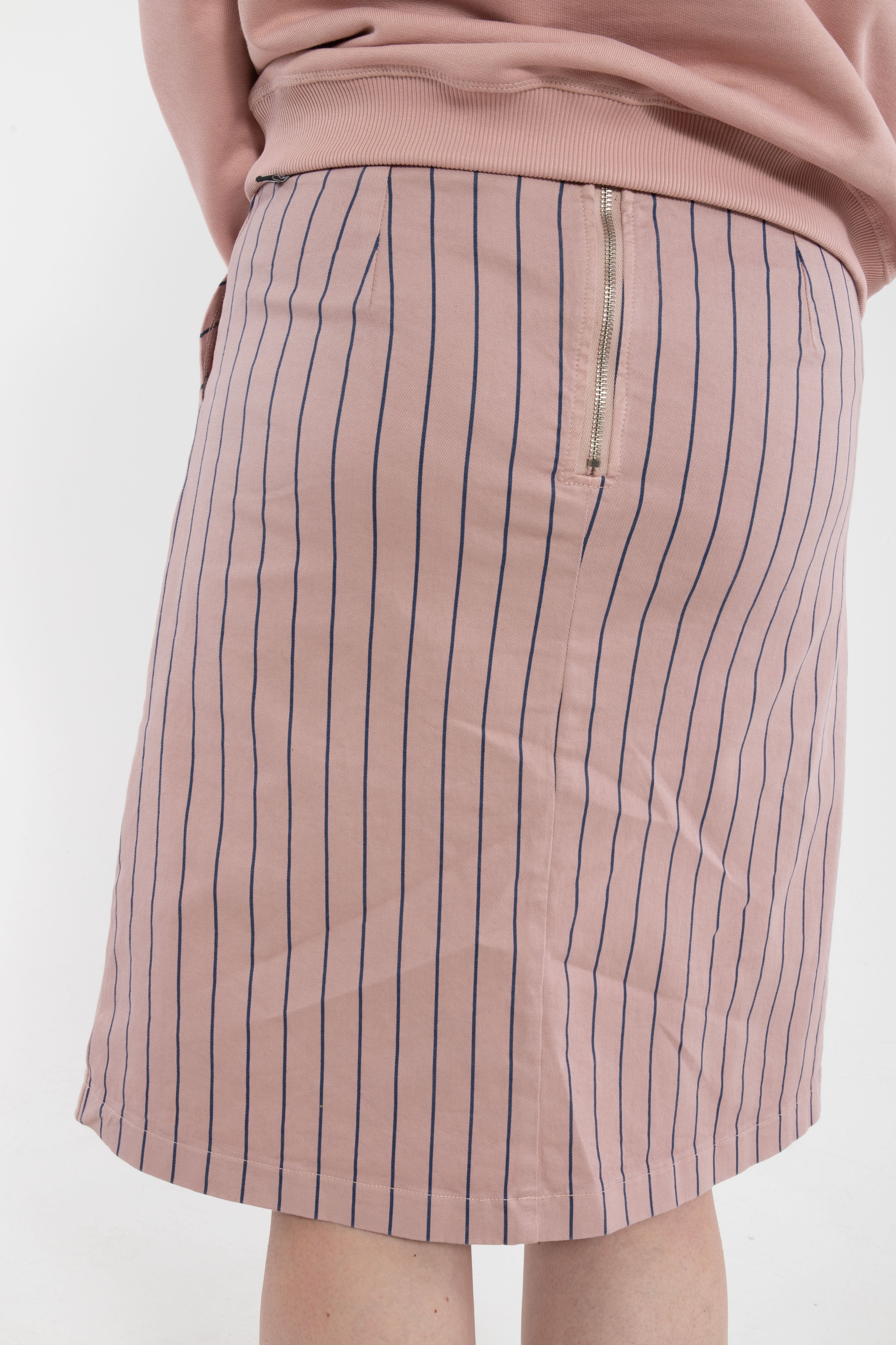 Danekage Stretch Canvas Skirt Light Rose/Dk Navy