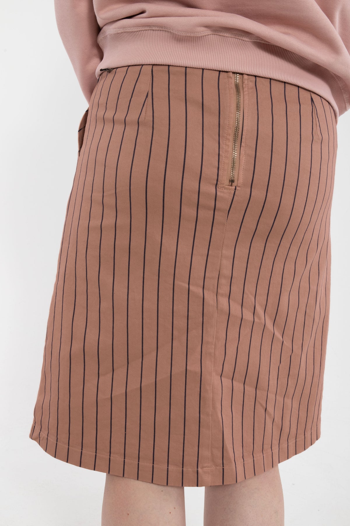 Danekage Stretch Canvas Skirt Rose Beige/Dk Navy