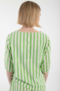 Danecremant Seersucker Shirt Bright Green/Chalk
