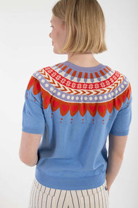 Danehope Cotton Knit Sweater Tee Waterblue