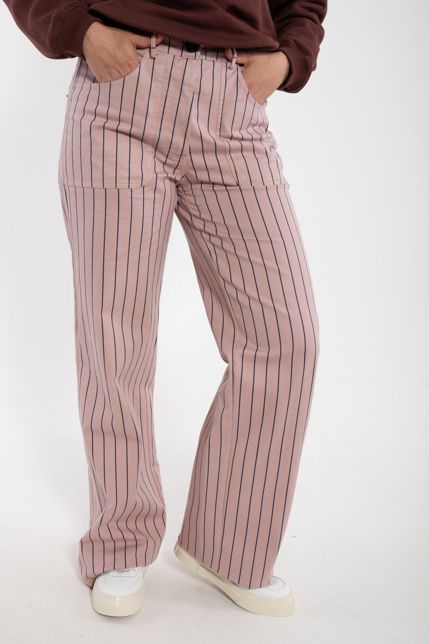 Danedaisy Stretch Canvas Pants Light Rose/Dk Navy