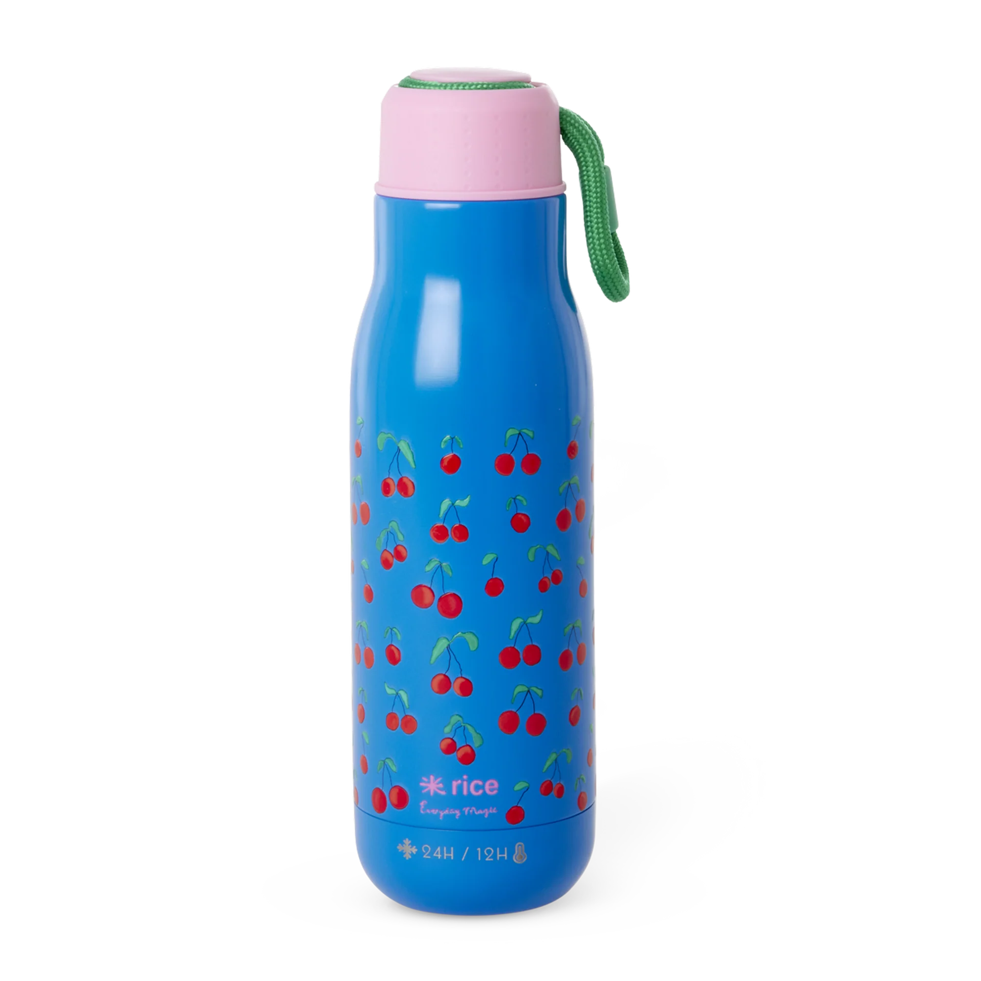 Rice Drikkedunk Rustfri Stål Blue Cherry Love Print