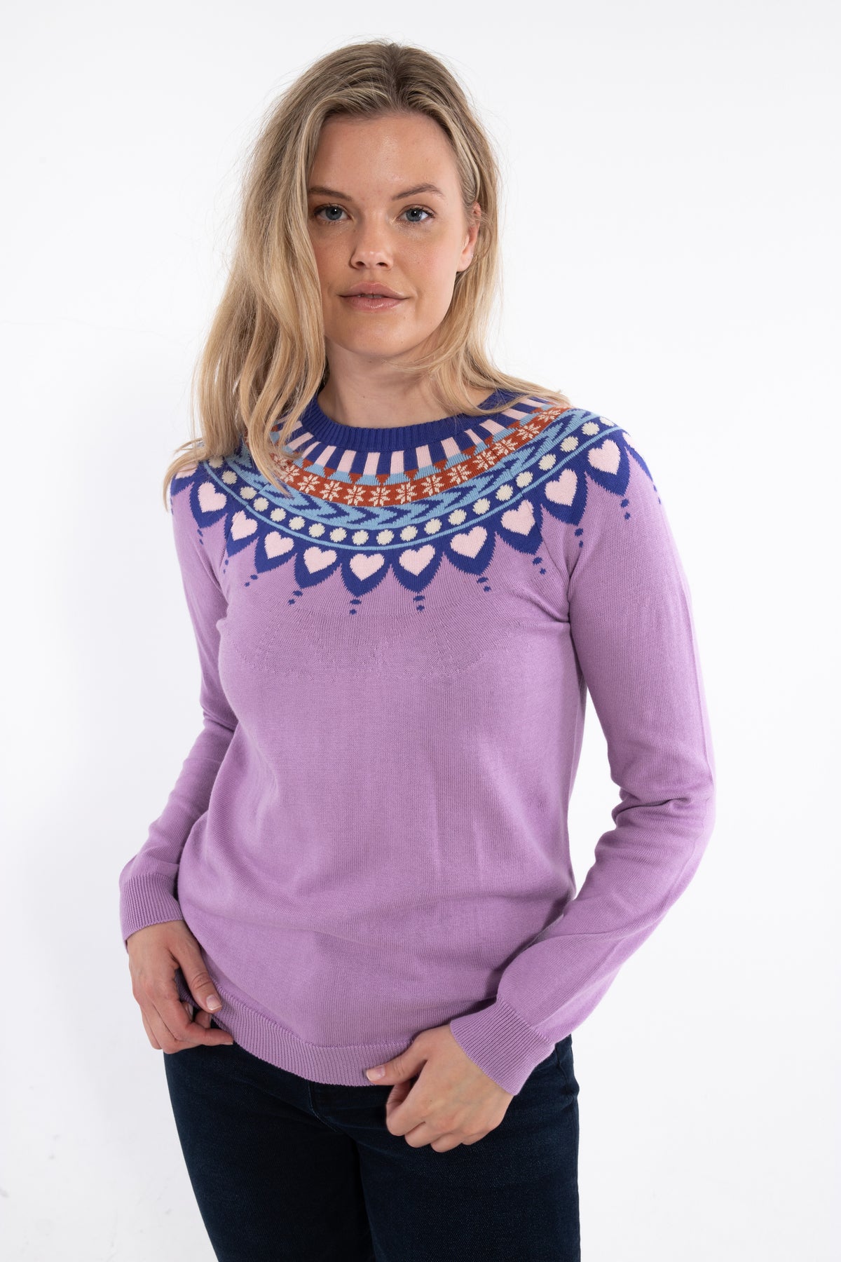 Danetrusty Cotton Knit Sweater Soft Viola