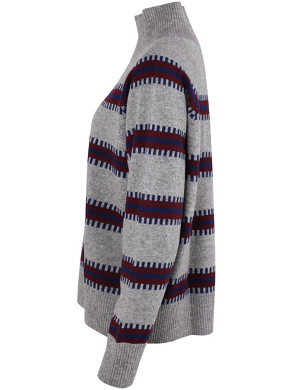 Danetuba High Neck Merino Wool Sweater Heather Grey