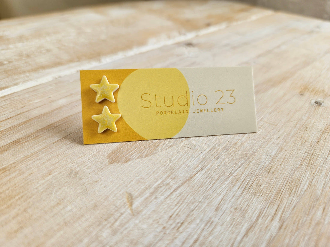 Studio 23 Star Stud Earring Pair Lemon