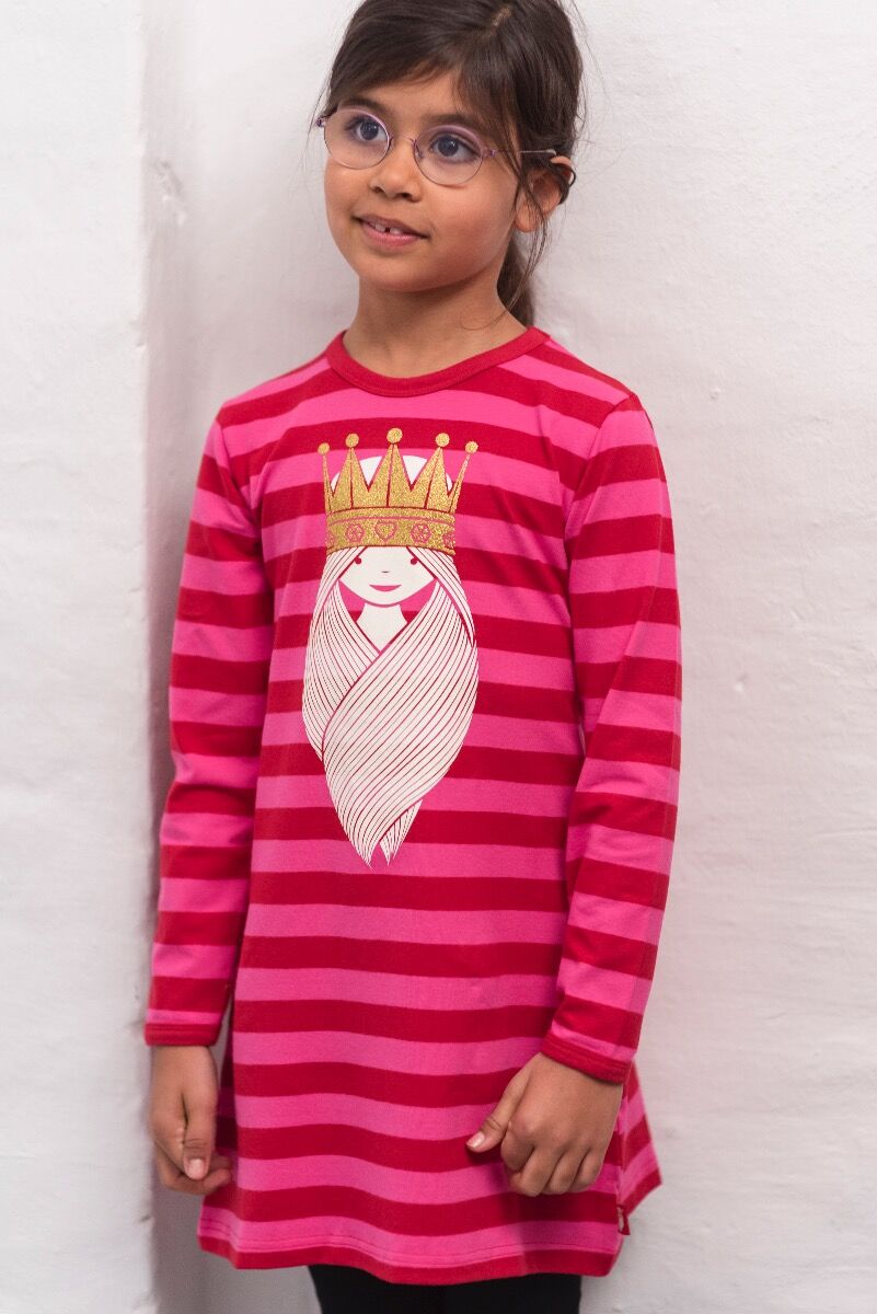 ORGANIC - Danedorte Dress Ox Red/Pow Pink PRINSESSE