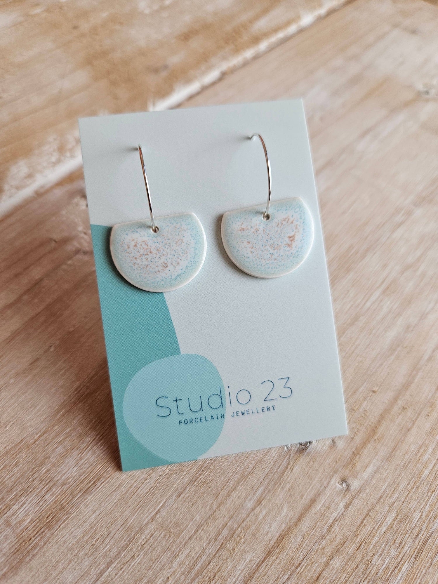 Semi-Circle Drop Earring Pair Blush Pink