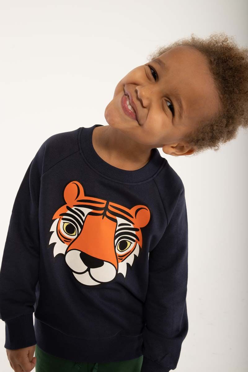 Sweater til børn med tiger  