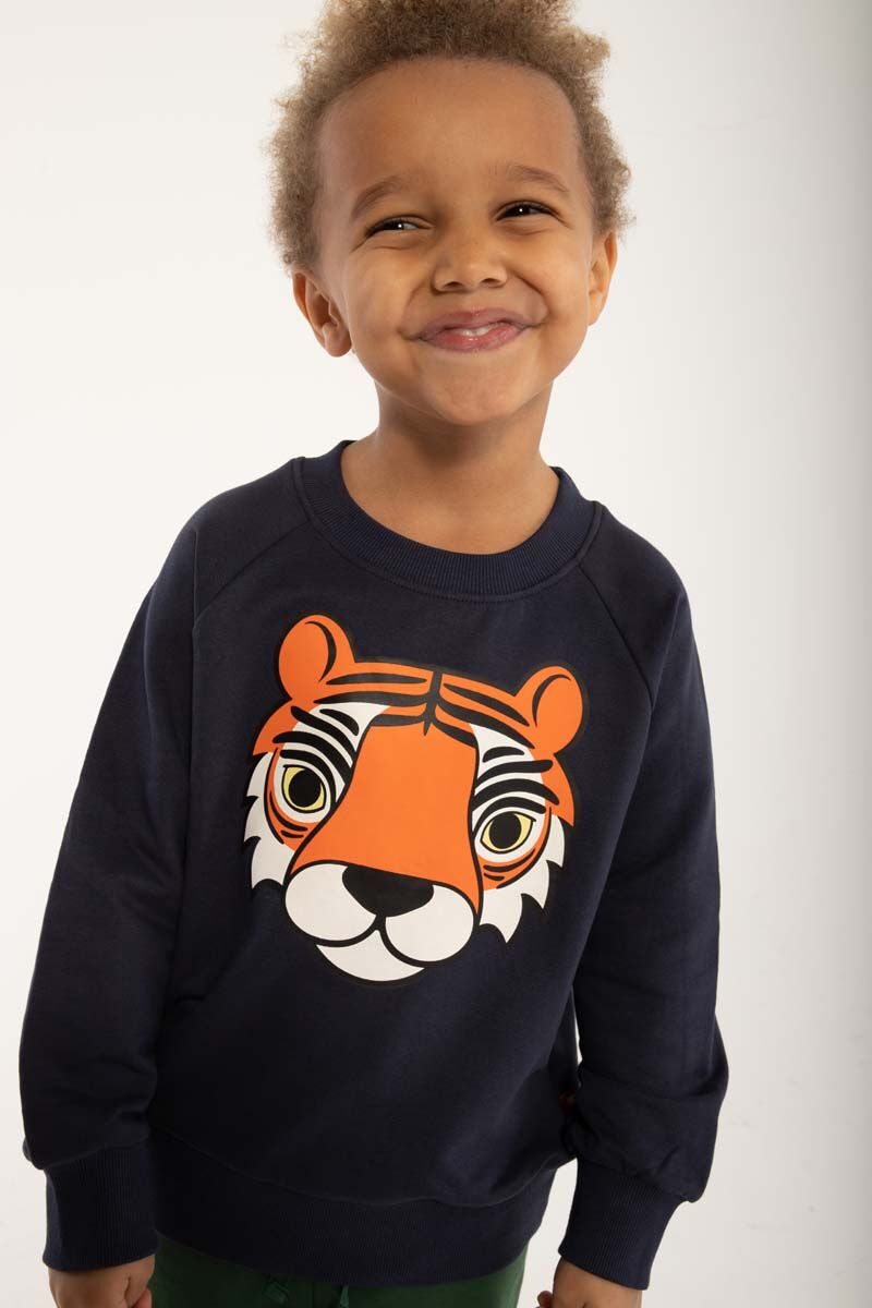 Sweater til børn med tiger  