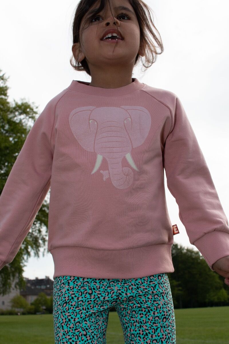 Skøn sweatshirt til børn med print af sød elefant