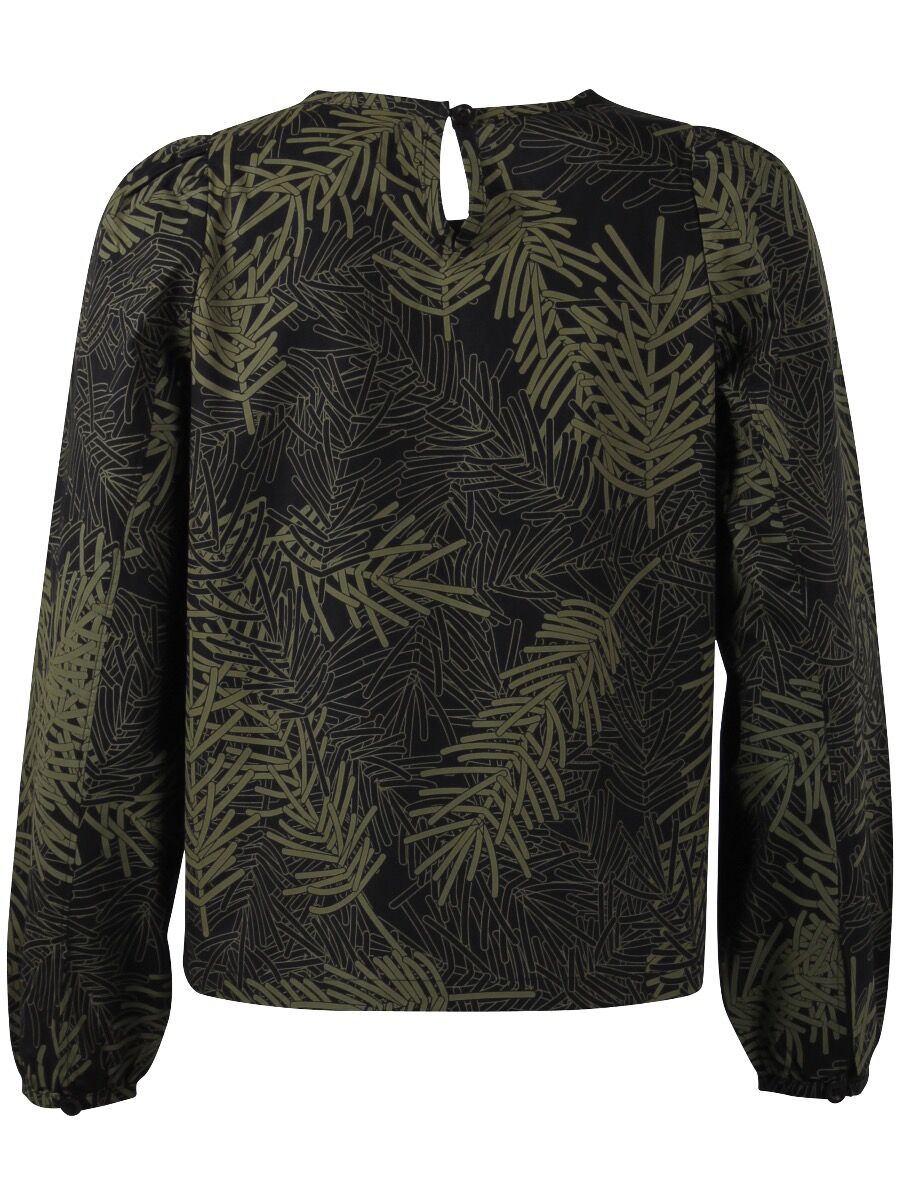 ORGANIC - Bette Shirt Black/olive FINEPINE