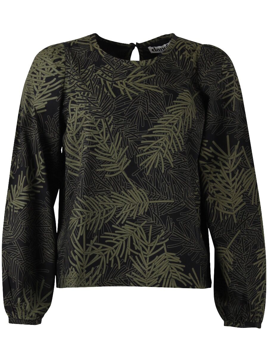 ORGANIC - Bette Shirt Black/olive FINEPINE