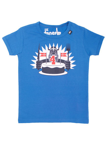 T-shirt til børn med fødselsdag viking 4 år 

