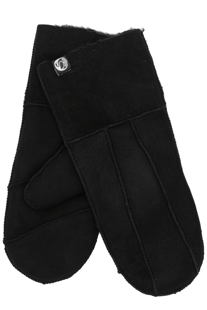 No Waste Sheepskin Gloves Black