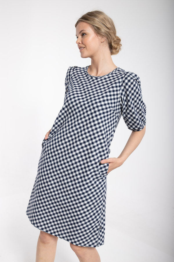 Brigitte Dress Navy/chalk