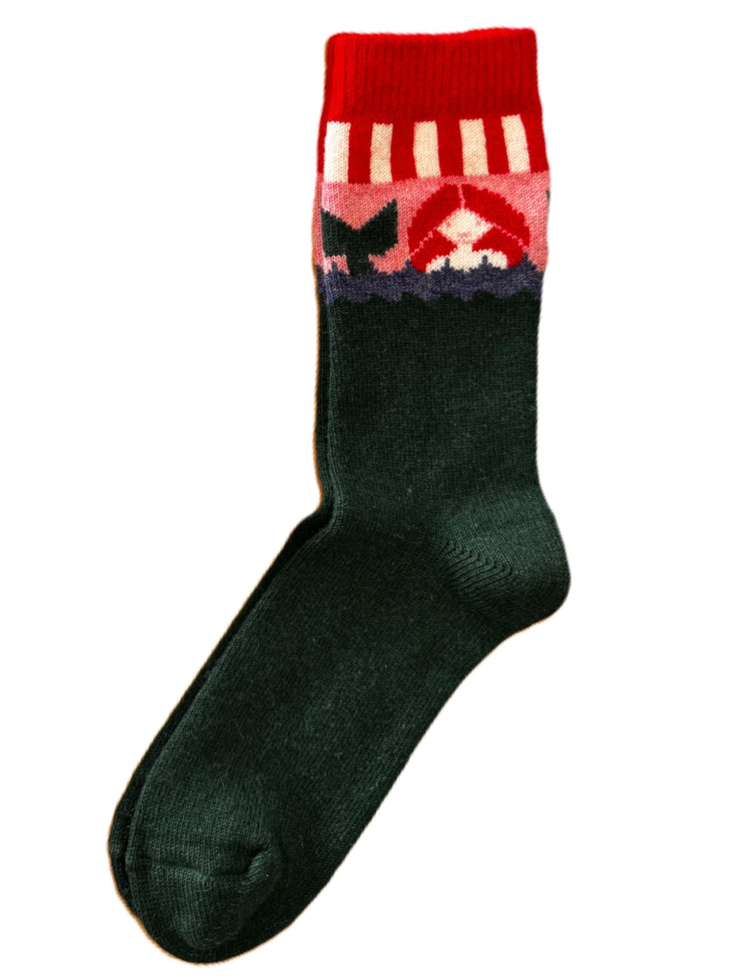 Danebrynhild Lambswool Socks Dark Forest HAVFRUE