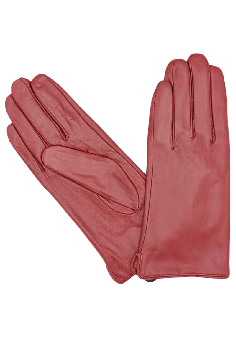 Fleeceforet Læderhandsker Burgundy