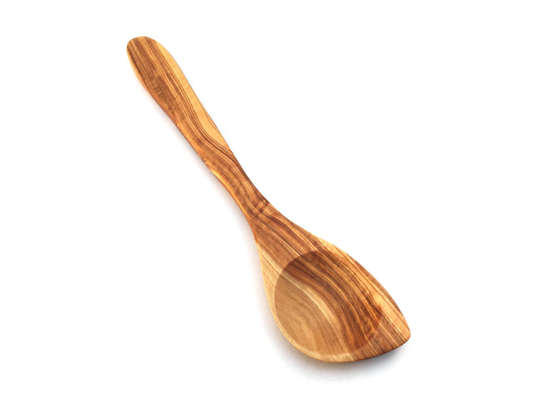 Håndlavet spids grydeske i oliventræ