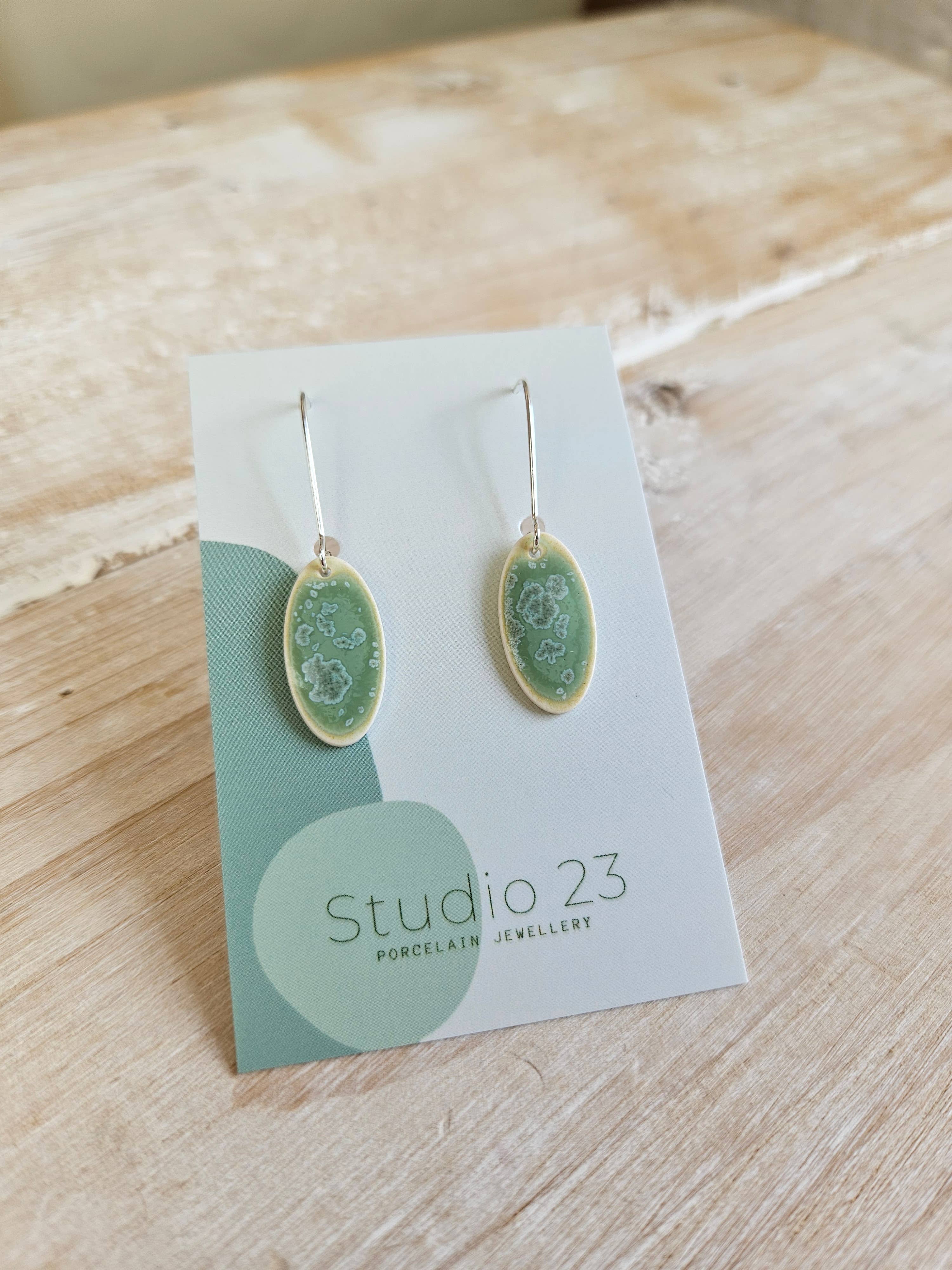Studio 23 Drop Oval Earring Pair Frost Blue