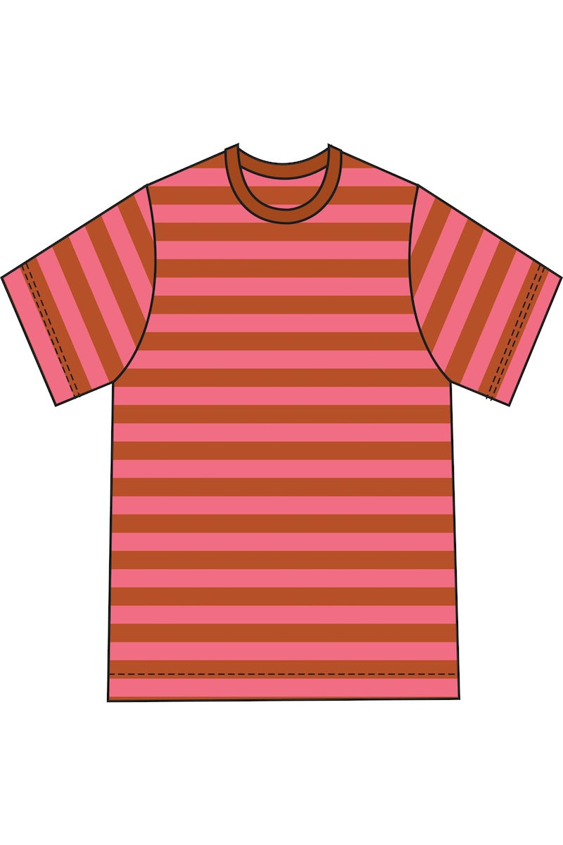 Danebasic Boxy Tee Light Rust/Bright Pink