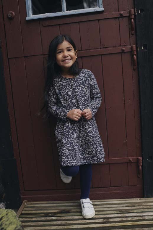 Organic - Danemiva Dress Dk Navy FUNDOTS