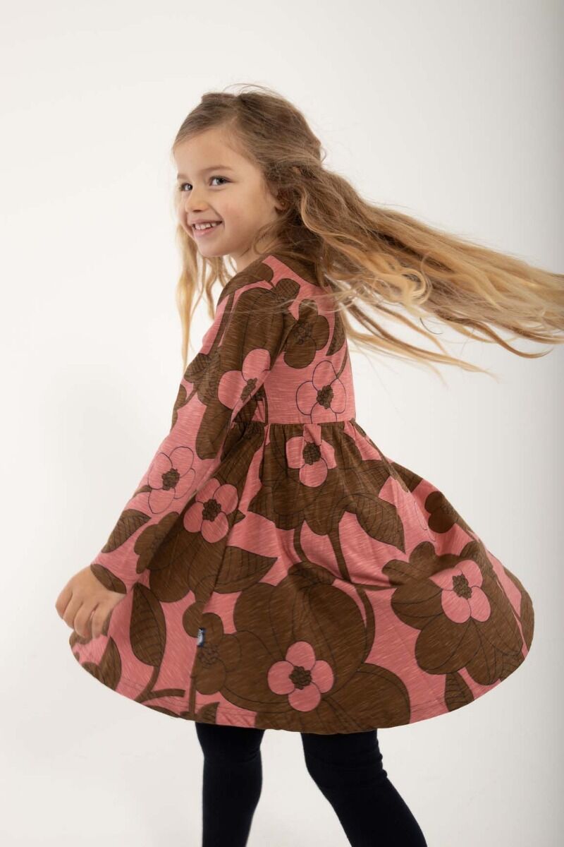 ORGANIC - Daneginger Dress Dk Navy/Brown Beige BLOOM BOOM