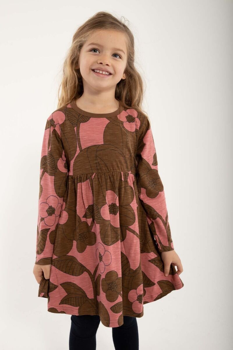 ORGANIC - Daneginger Dress Dk Navy/Brown Beige BLOOM BOOM