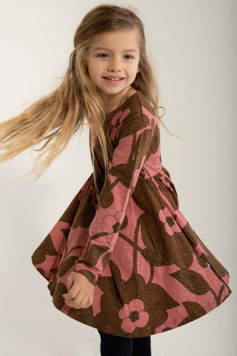 ORGANIC - Daneginger Dress Dk Navy/Brown Beige BLOOM BOOM