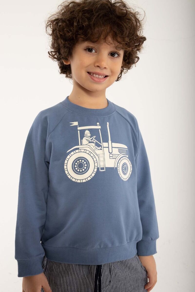 Sweater til børn med viking på traktor 