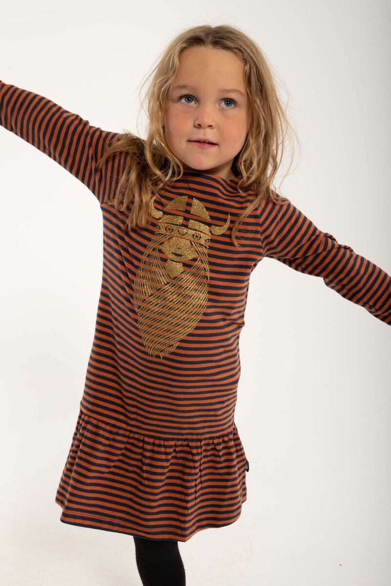 Danecookie dress Dk Navy/Brick FREJA (Glitter)