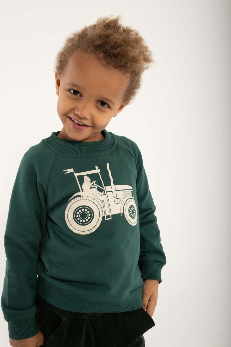 Sweater til børn med viking på traktor