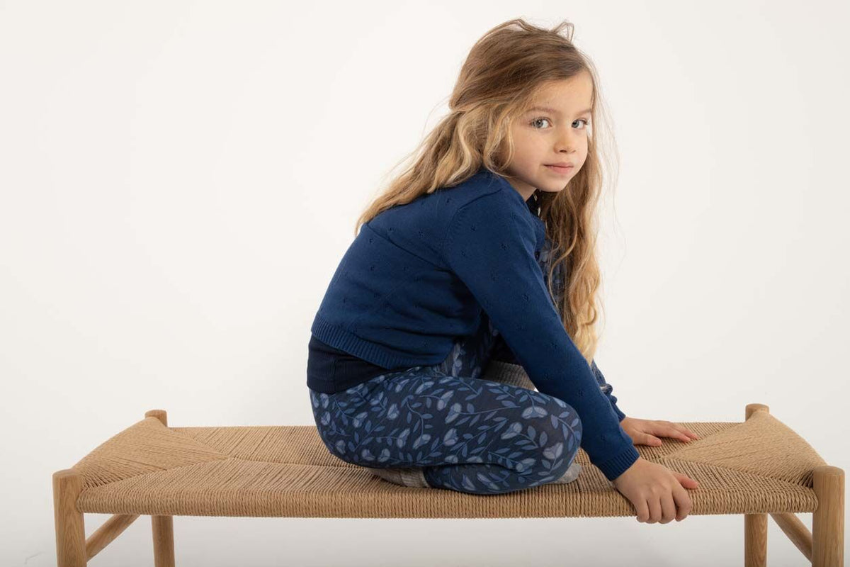 Cardigan til børn i navy 