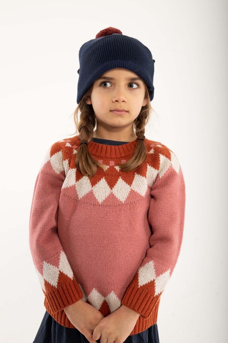 Danepulk Sweater Old Rose/Brick/Chalk