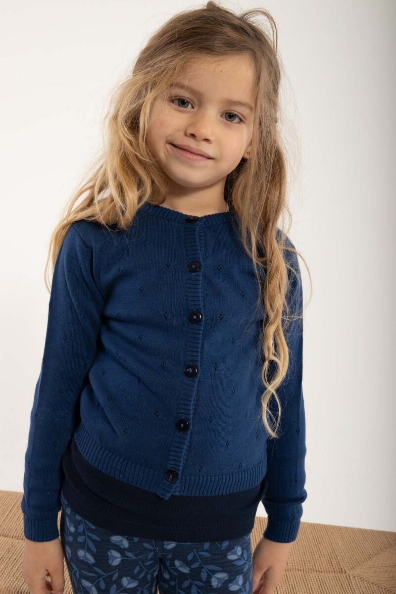 Danemerle Hole knit Cardigan Navy