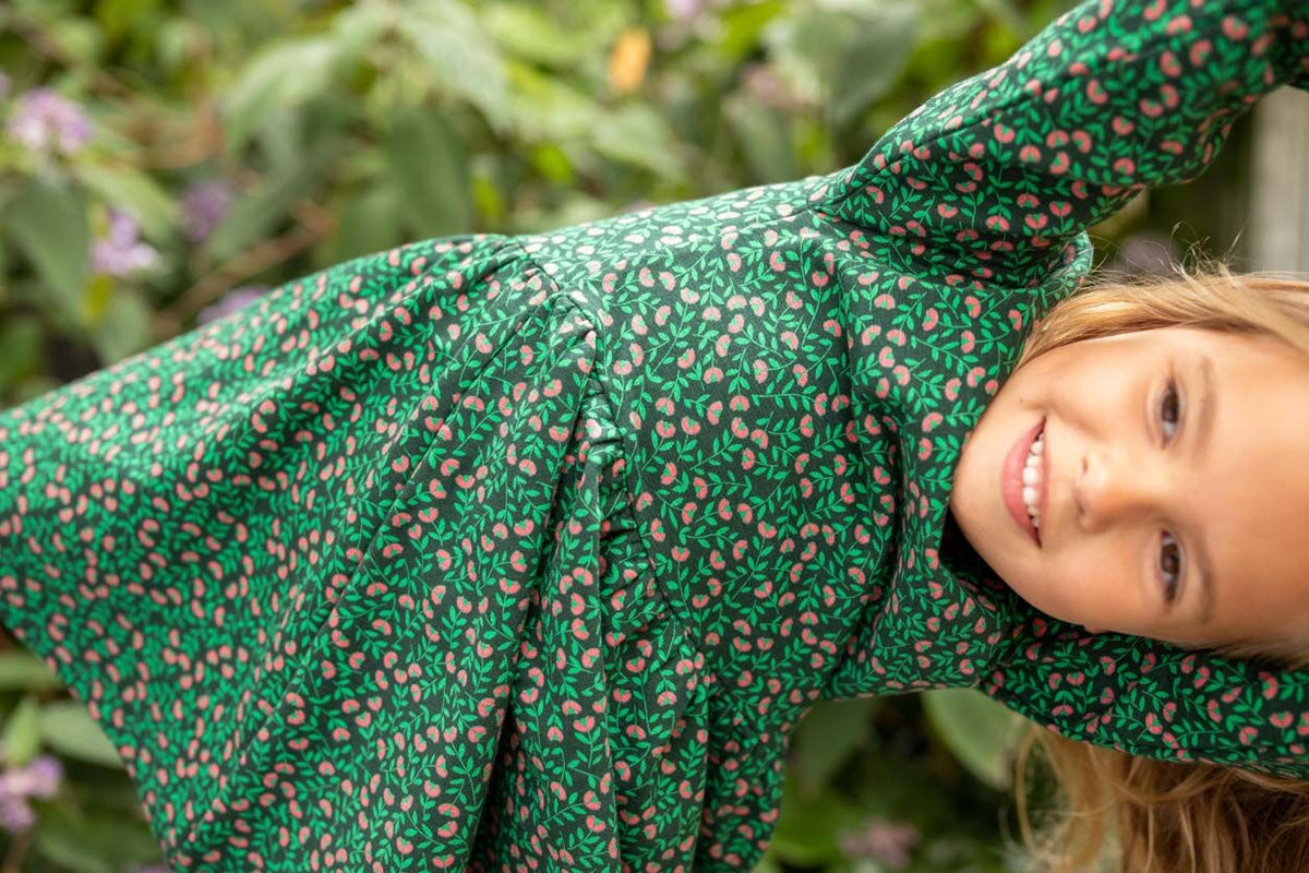 ORGANIC - Danemerete Dress Black/green FLEURIE