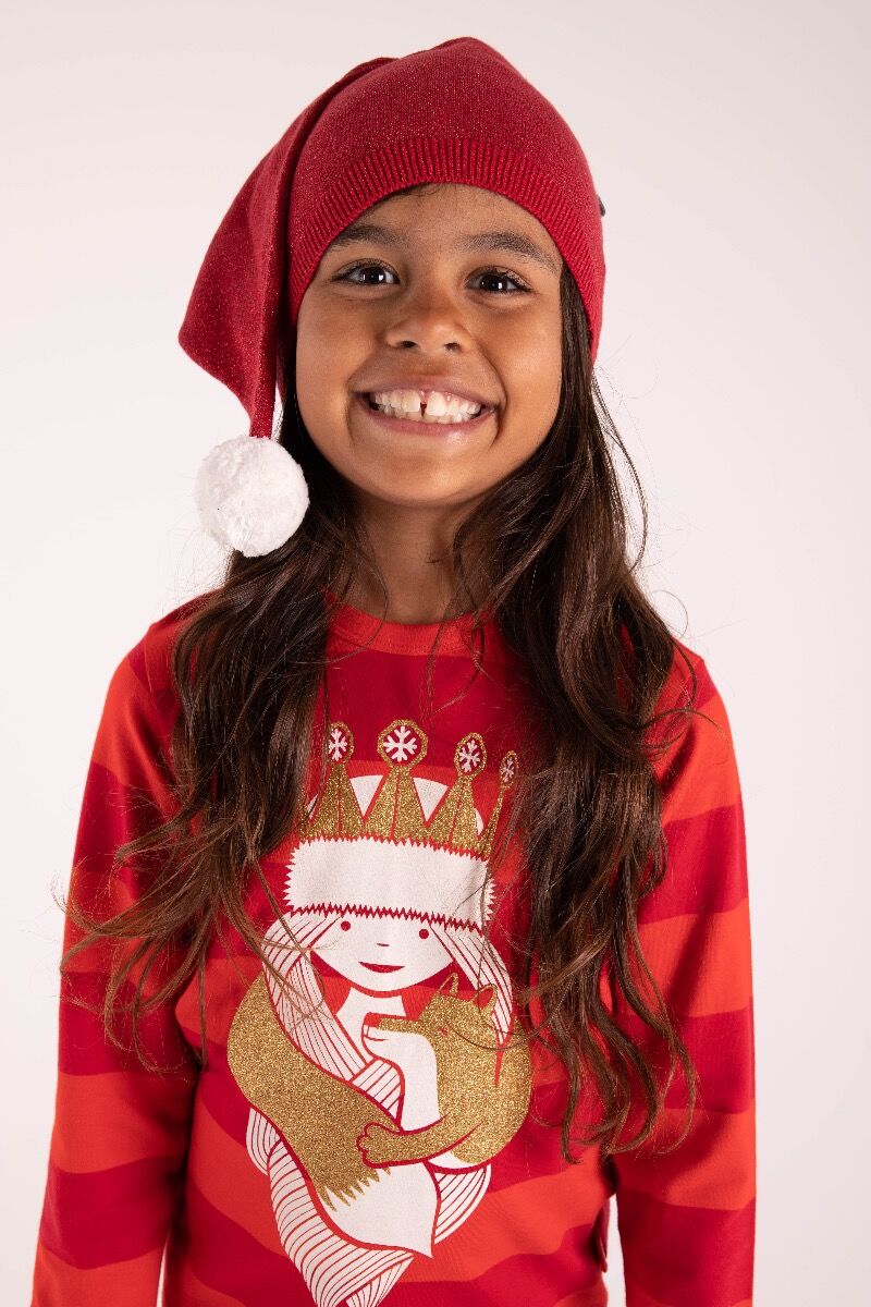 ORGANIC - Danemist Blouse Xmas Red/Burnt Red SNEPRINSESSE