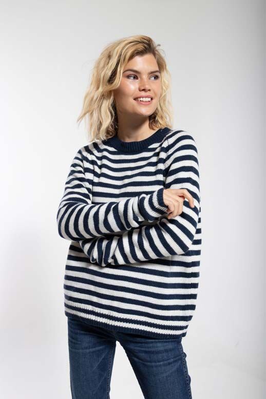 Danehytte Wool Sweater Navy/Offwhite