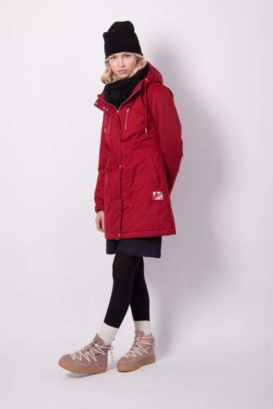 Daninge Winter Parka Dark Red (silver trim)