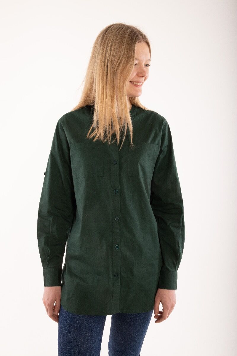 ESS - Joy Poplin Shirt Black green