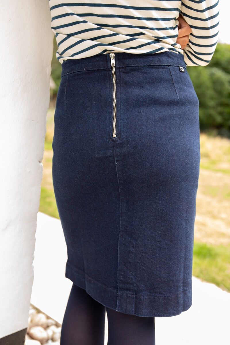 Lækker nederdel i strækbar denim til kvinder