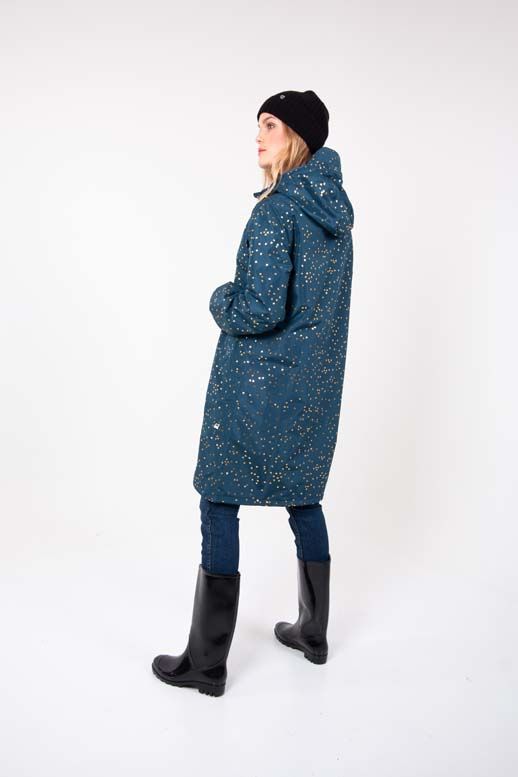 Danedith Rainjacket Deep Ocean Gold CONFETTI