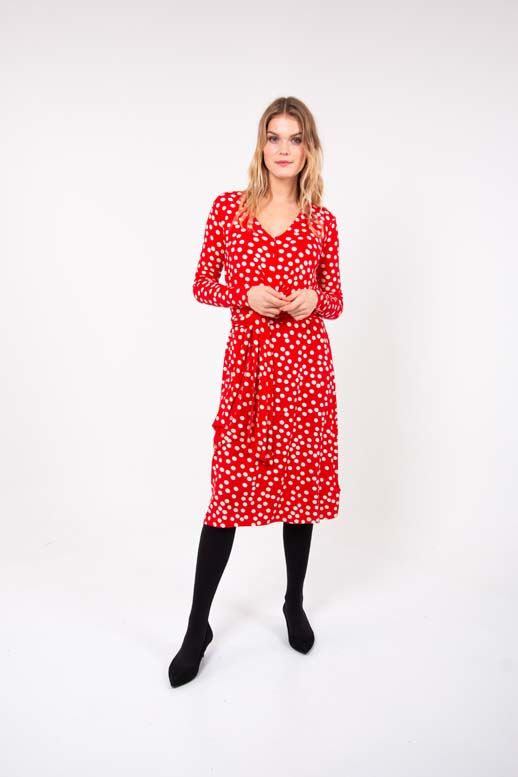 Danevalborg Dress Red/Offwhite FUN DOTS