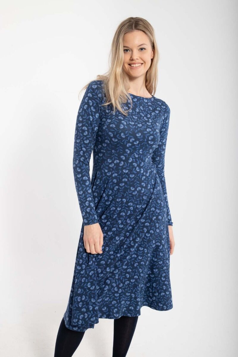 ORGANIC - Danesigrid Viscose Dress Marine/Cold Blue FLEURIE