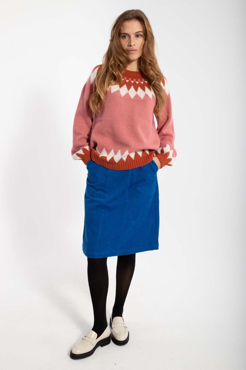 Danemaren Cord Skirt Blue – Danefæ - Main Image